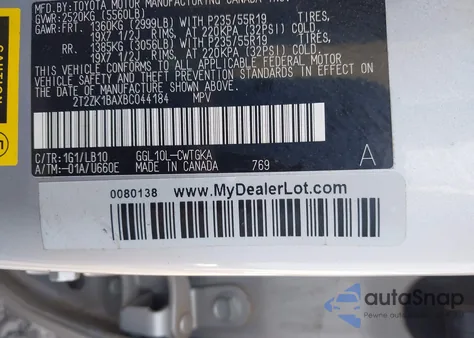 2011 Lexus Rx 350 z USA, uszkodzony, nr VIN 2T2ZK1BAXBC044184